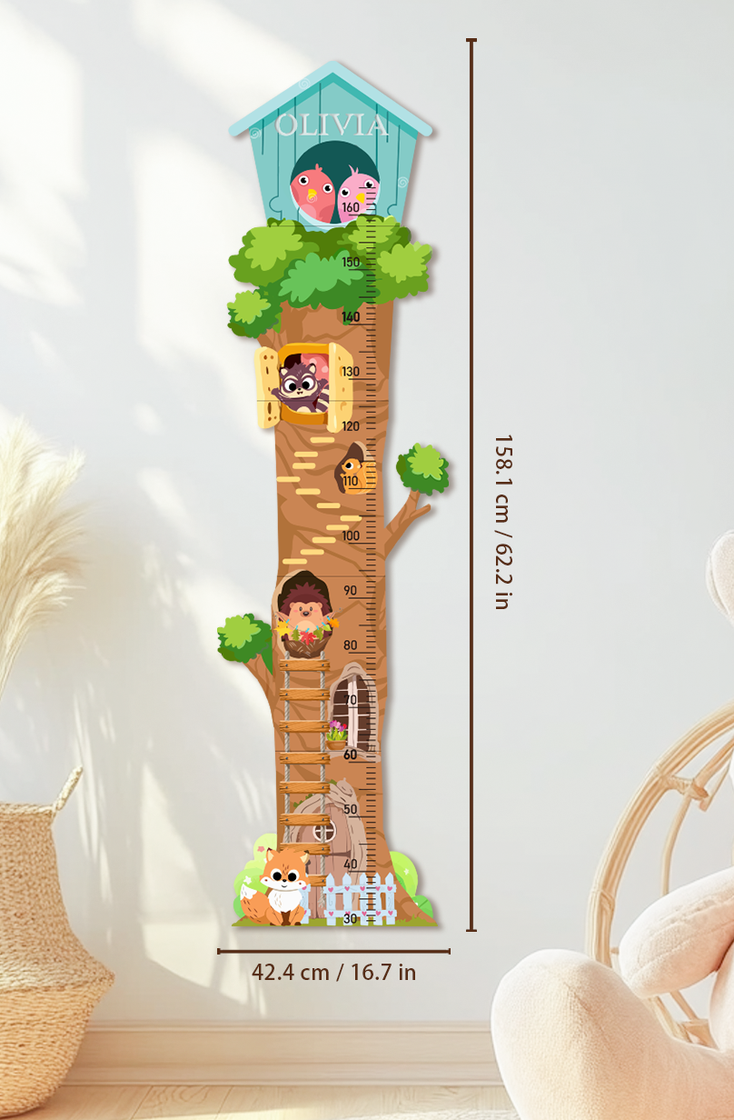 Personalised Wooden Treehouse Growth Chart