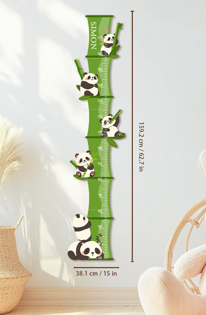Personalised Wooden Panda Bamboo Growth Chart