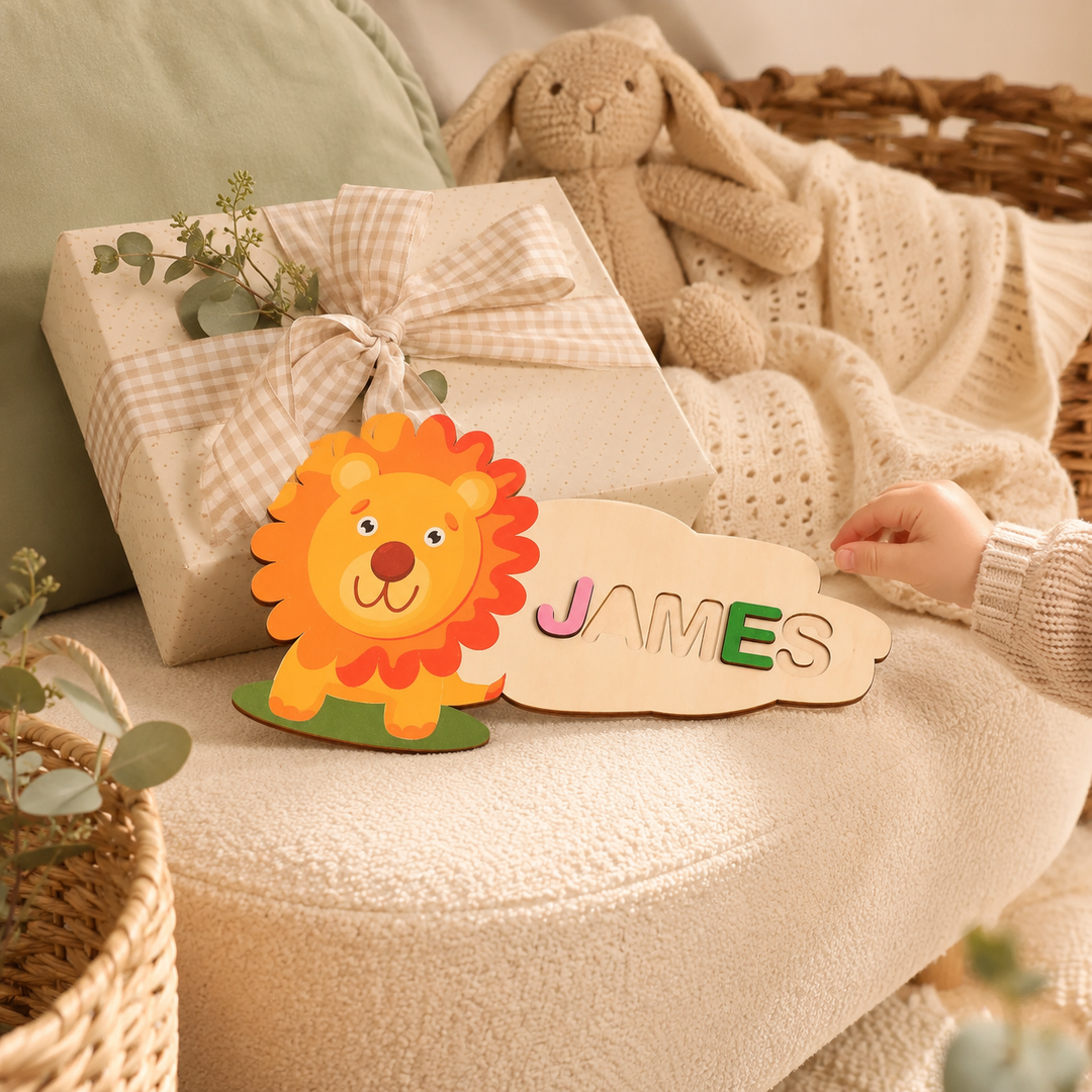 Wooden Cartoon Baby Name Puzzle