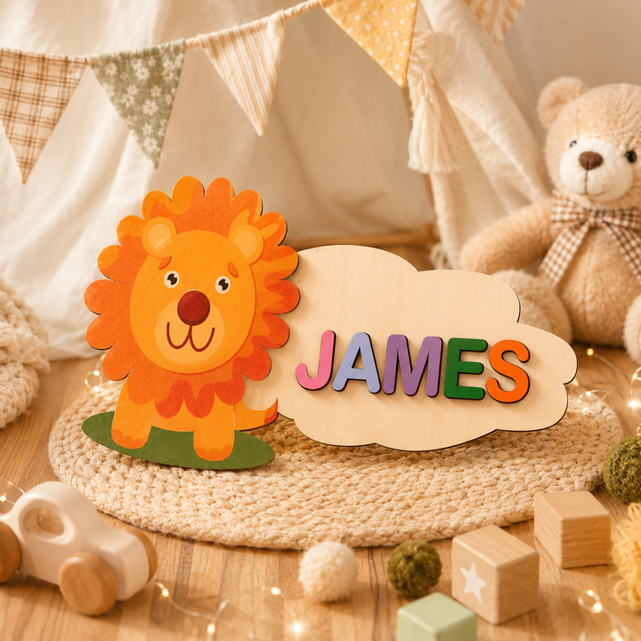 Wooden Cartoon Baby Name Puzzle