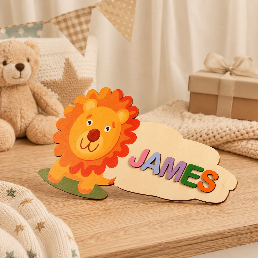 Wooden Cartoon Baby Name Puzzle