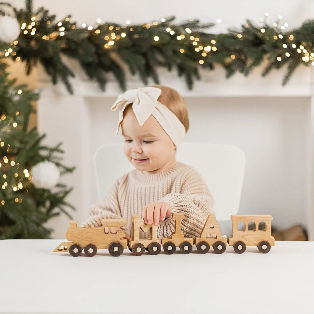 Personalised Wooden Train Set With Name