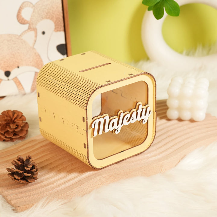 Personalised Wooden Piggy Bank for Kids