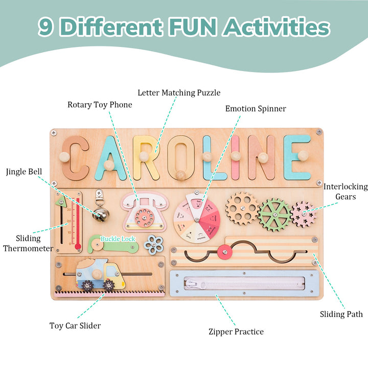 Personalised Montessori Busy Board for Kids