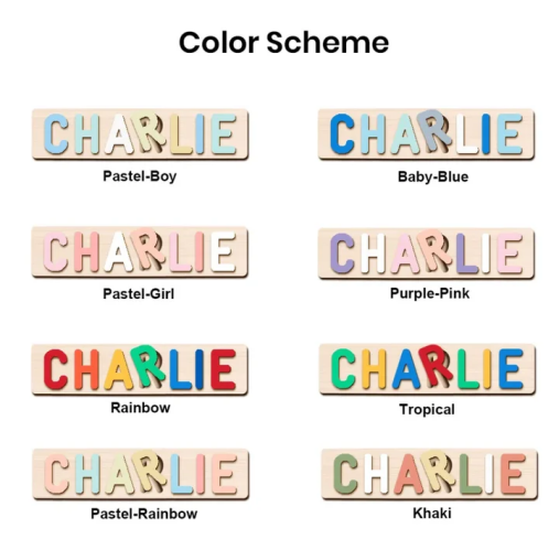 Personalized Montessori Animal Sliding Name Puzzle Woodemon