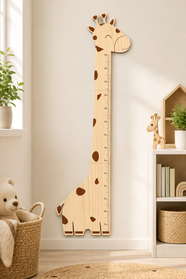 Personalised Wooden Giraffe Growth Chart Height Ruler