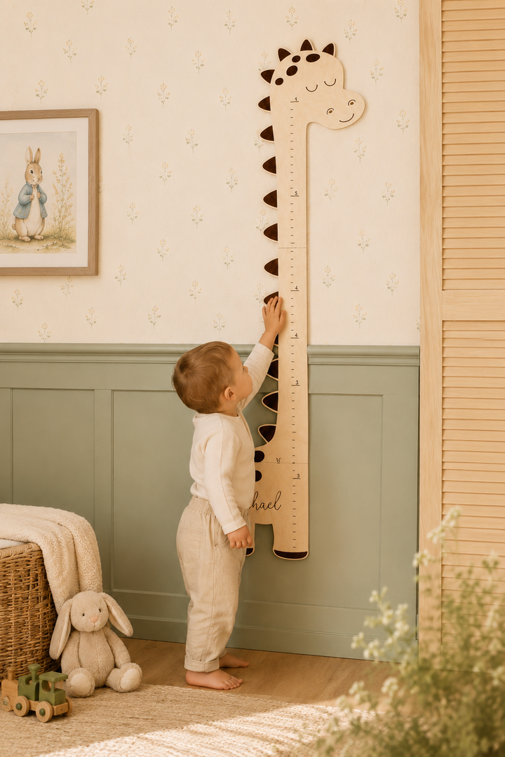 Personalised Wooden Dinosaur Growth Chart Height Ruler