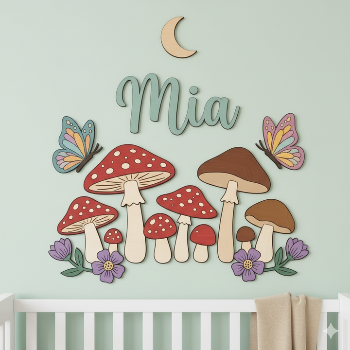 Personalised Wooden Nursery Name Sign – Animal Themes