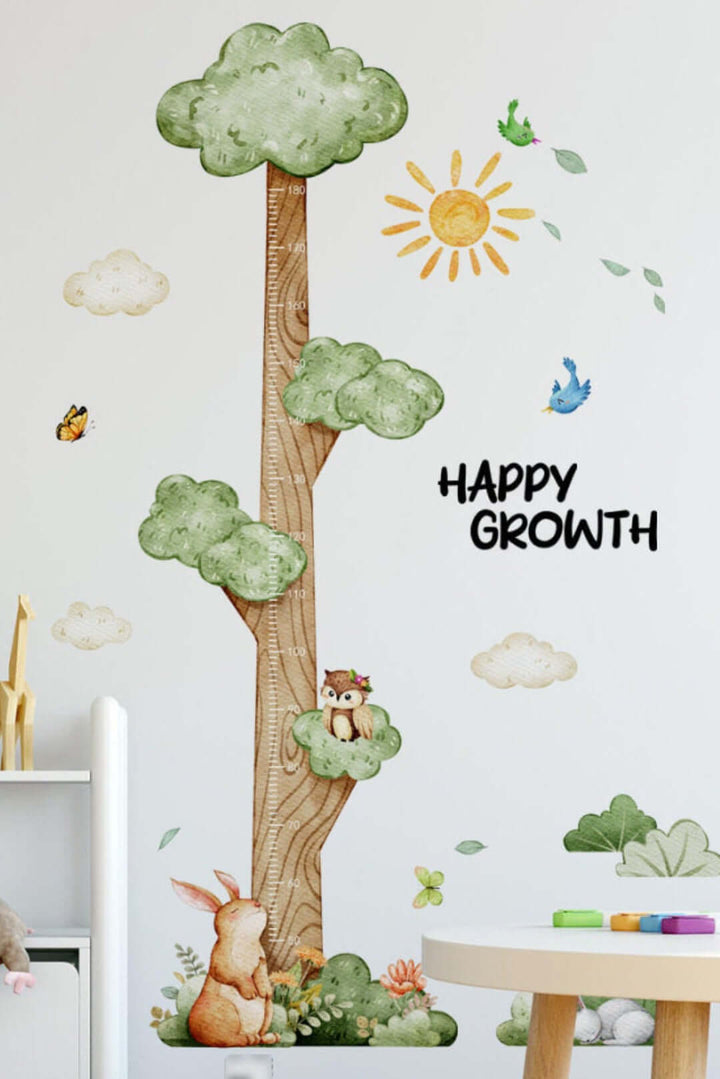 Whimsical Tree Growth Chart Wall Stickers