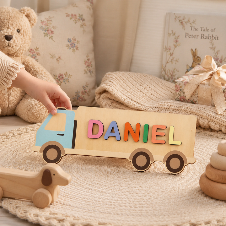 Wooden Cartoon Baby Name Puzzle