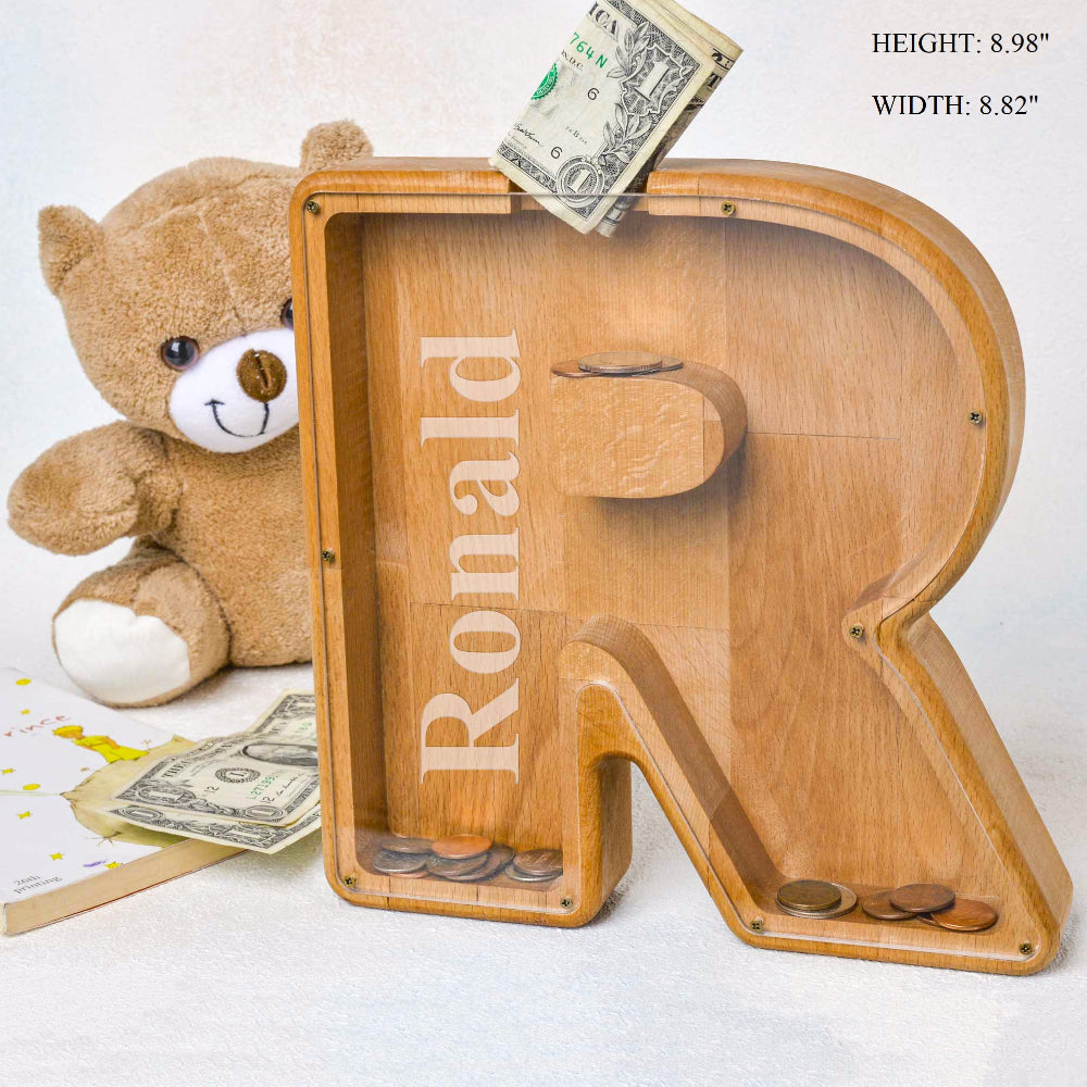 Personalized Alphabet Initial Letter Piggy Bank for Kids