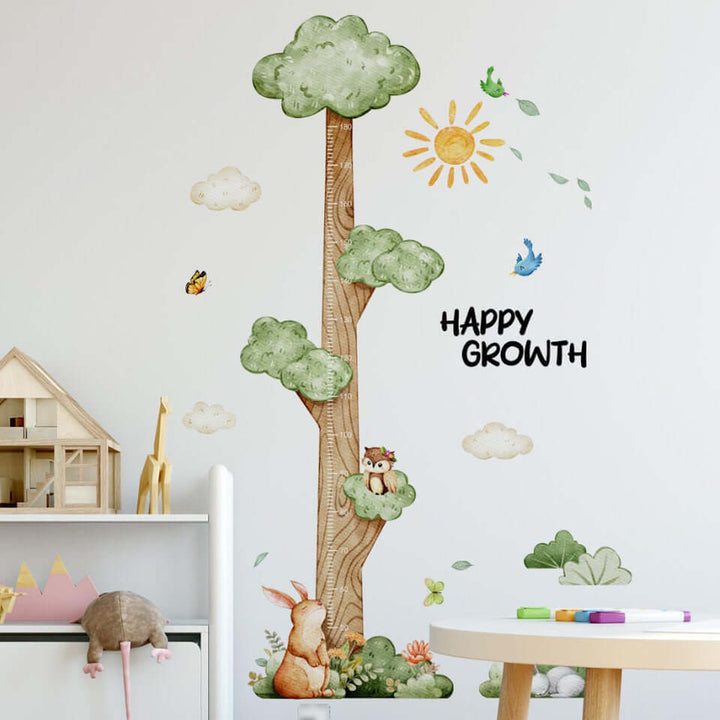 Whimsical Tree Growth Chart Wall Stickers