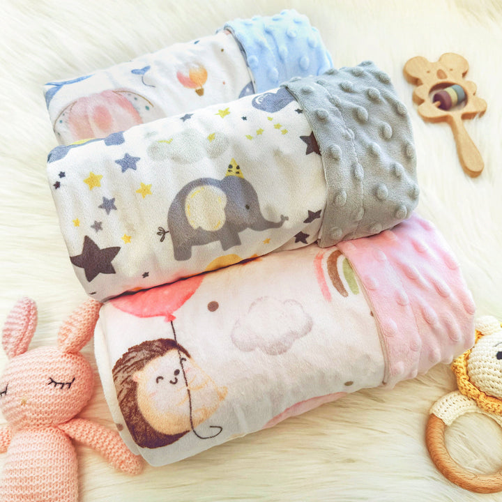 Personalised Baby Minky Dot Blanket with Name