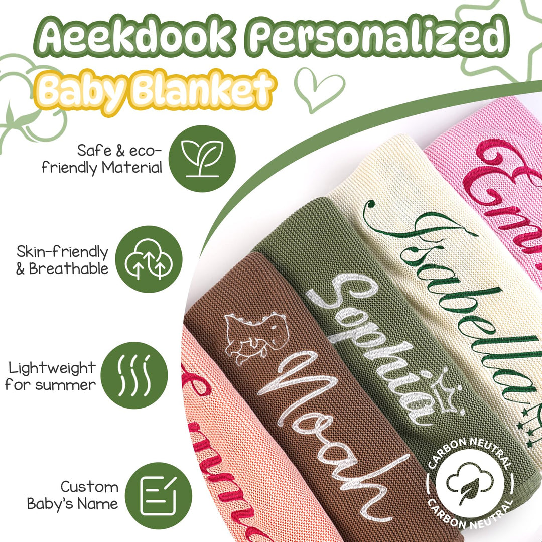 Personalised Baby Name Knit Blanket