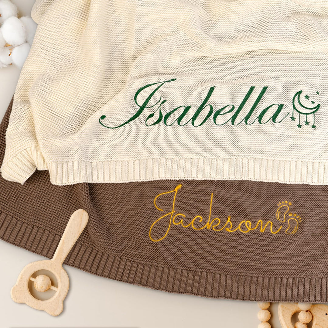 Personalised Baby Name Knit Blanket