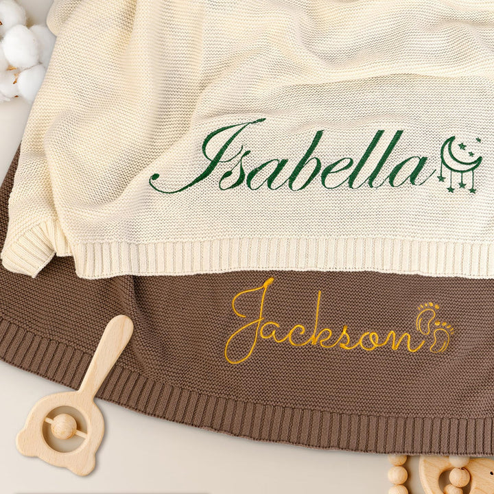 Personalised Baby Name Knit Blanket
