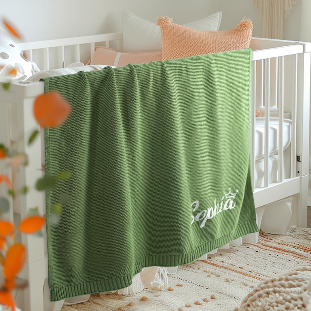 Personalised Baby Name Knit Blanket