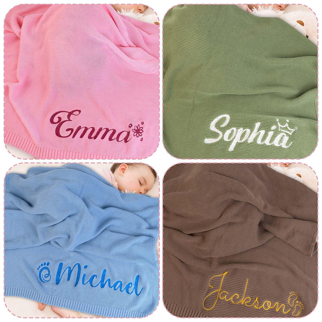 Personalised Baby Name Knit Blanket