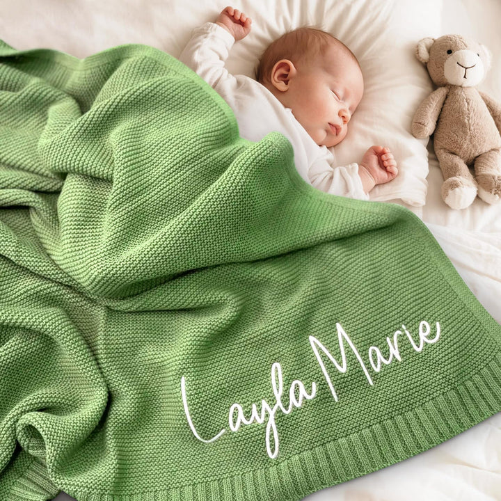Personalised Baby Name Knit Blanket