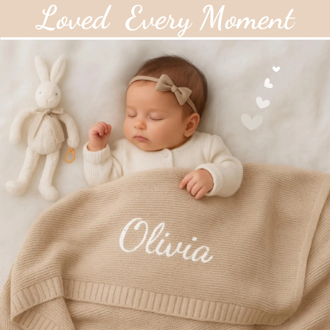 Personalised Baby Name Knit Blanket