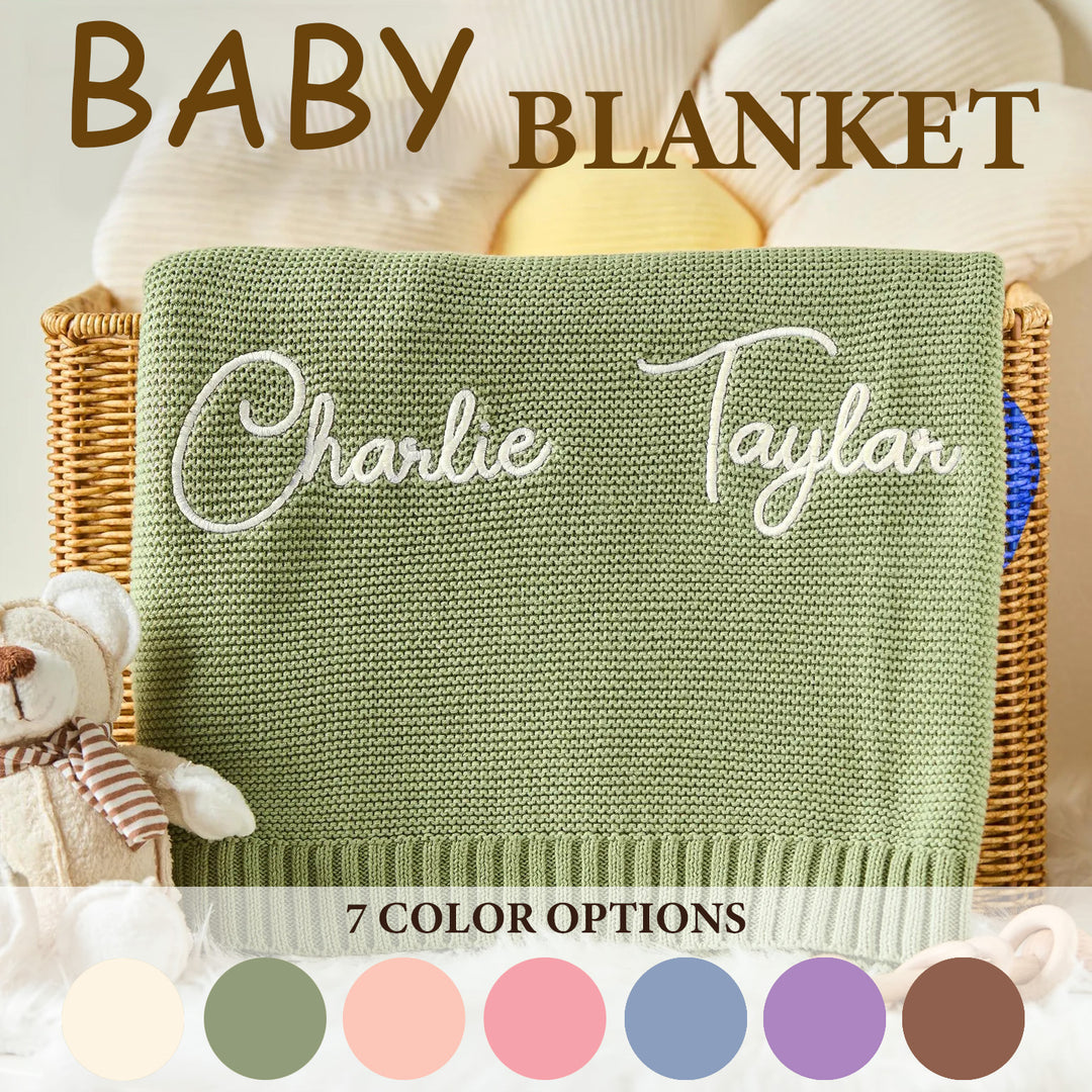 Personalised Baby Name Knit Blanket