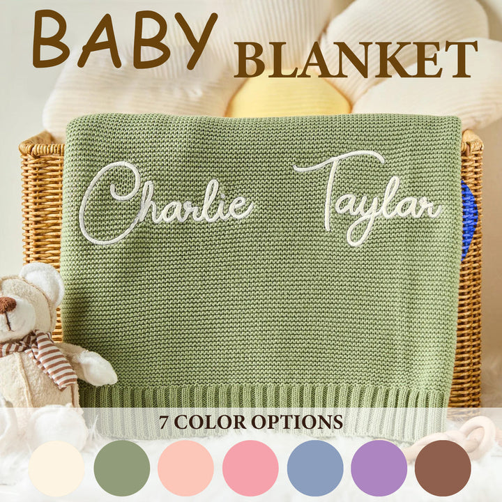 Personalised Baby Name Knit Blanket
