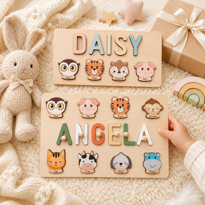 Personalised Wooden Baby Name Puzzle-Element With Name
