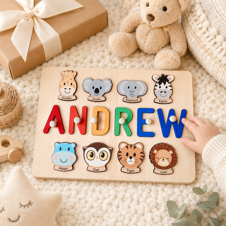 Personalised Wooden Baby Name Puzzle-Element With Name