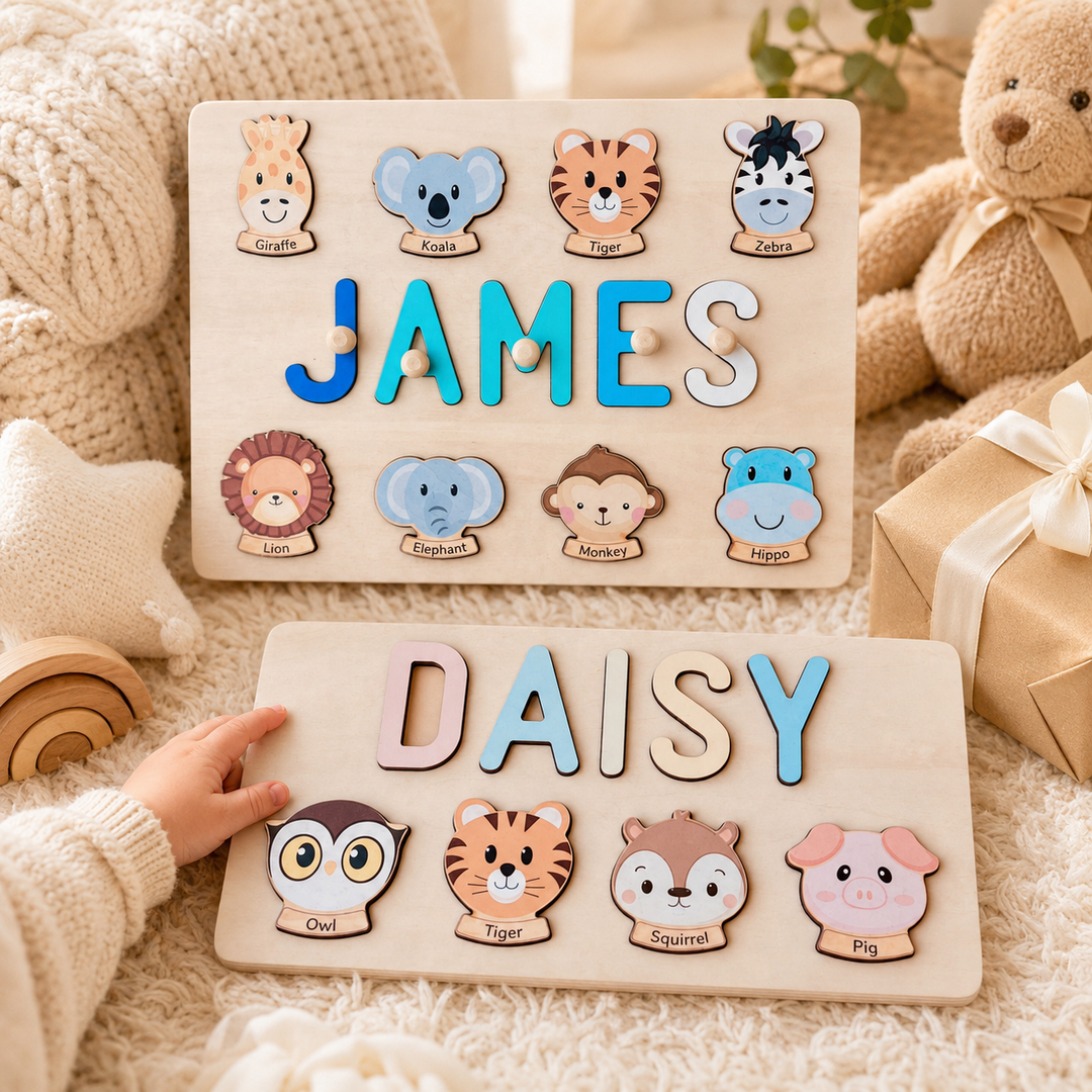 Personalised Wooden Baby Name Puzzle-Element With Name