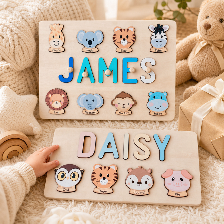 Personalised Wooden Baby Name Puzzle-Element With Name