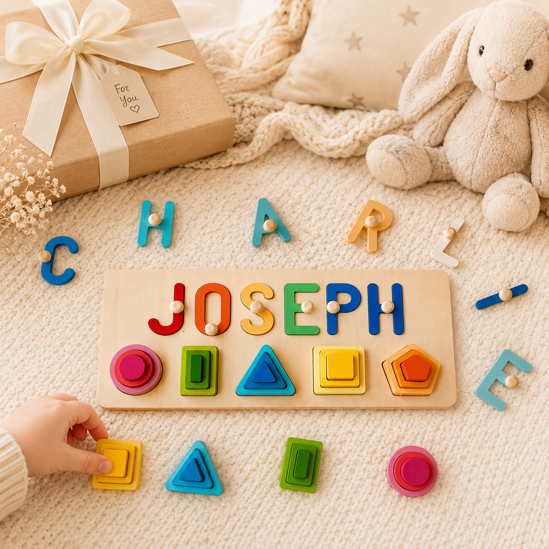 Personalised Wooden Baby Name Stacking Toy