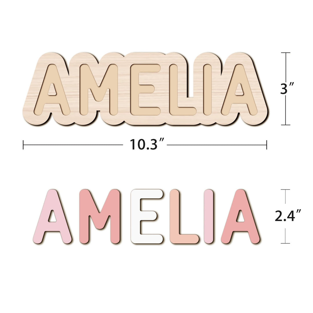 Personalised Wooden Baby Name Puzzle - Outlines