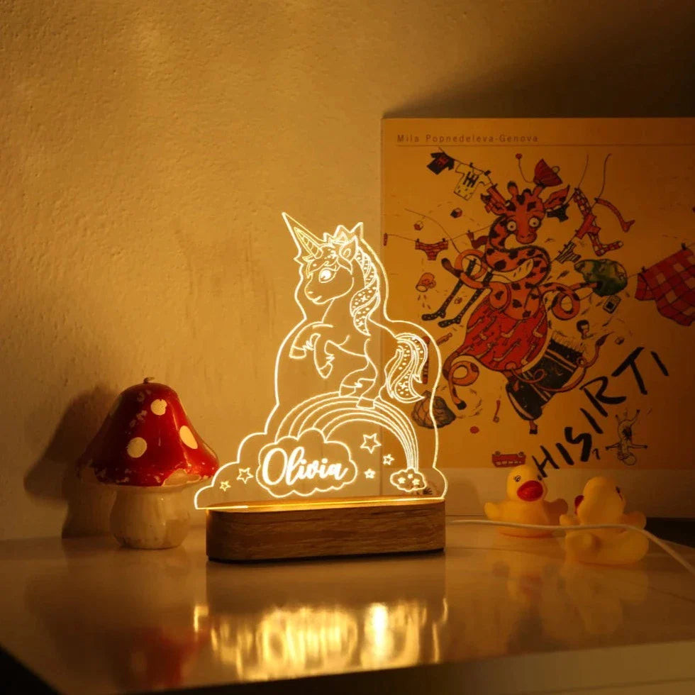 Personalised Night Light with Moon & Stars