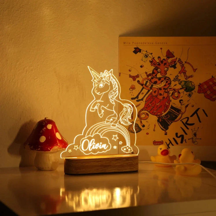Personalised Night Light with Moon & Stars