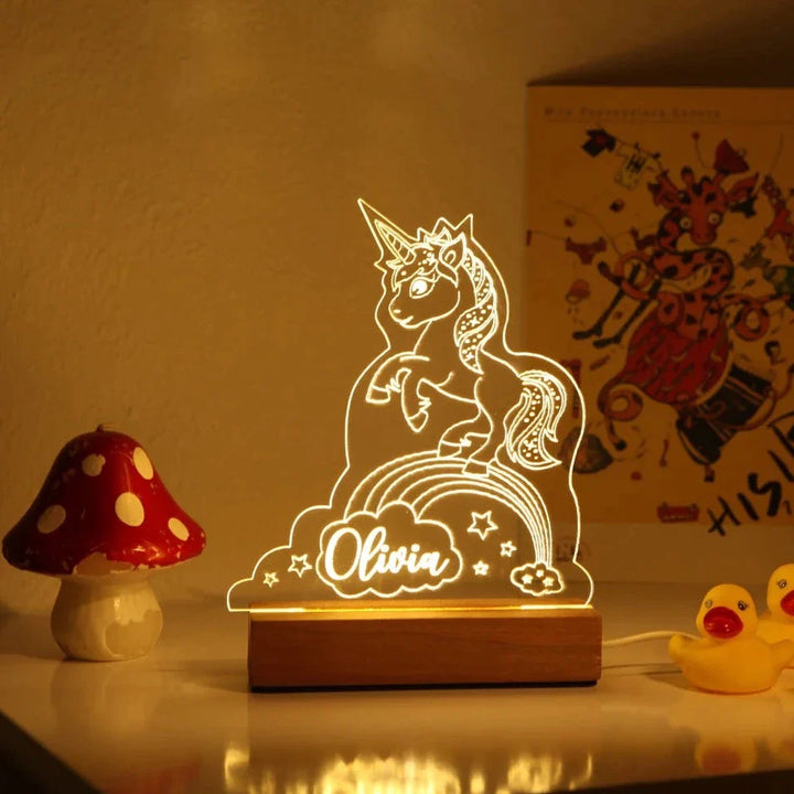 Personalised Night Light with Moon & Stars