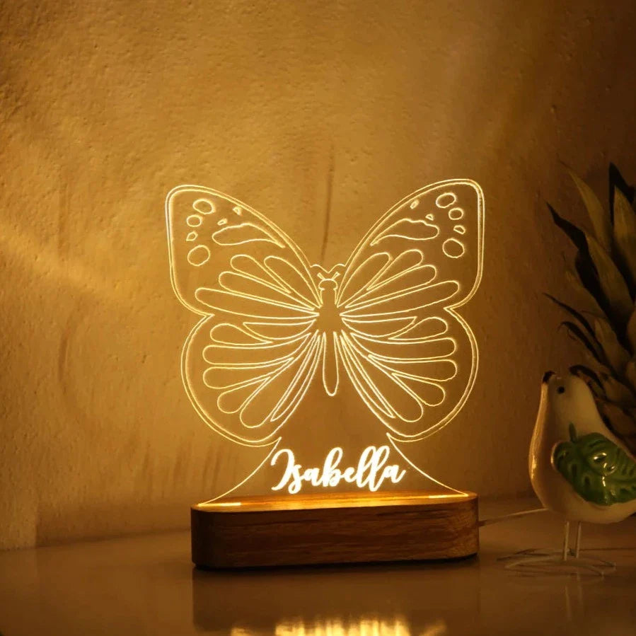 Personalised Night Light with Moon & Stars