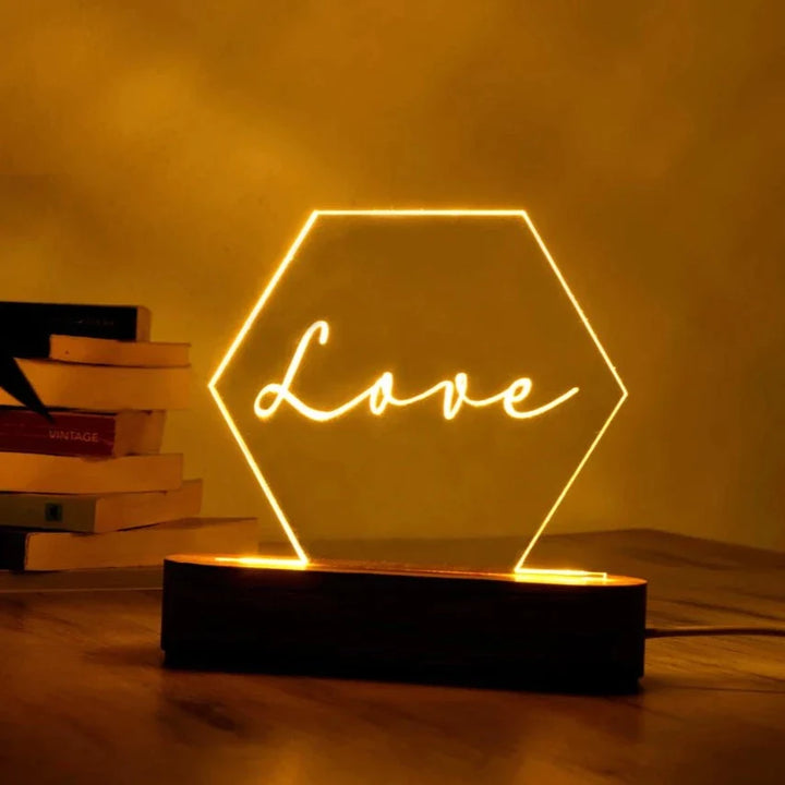 Personalised Night Light with Moon & Stars