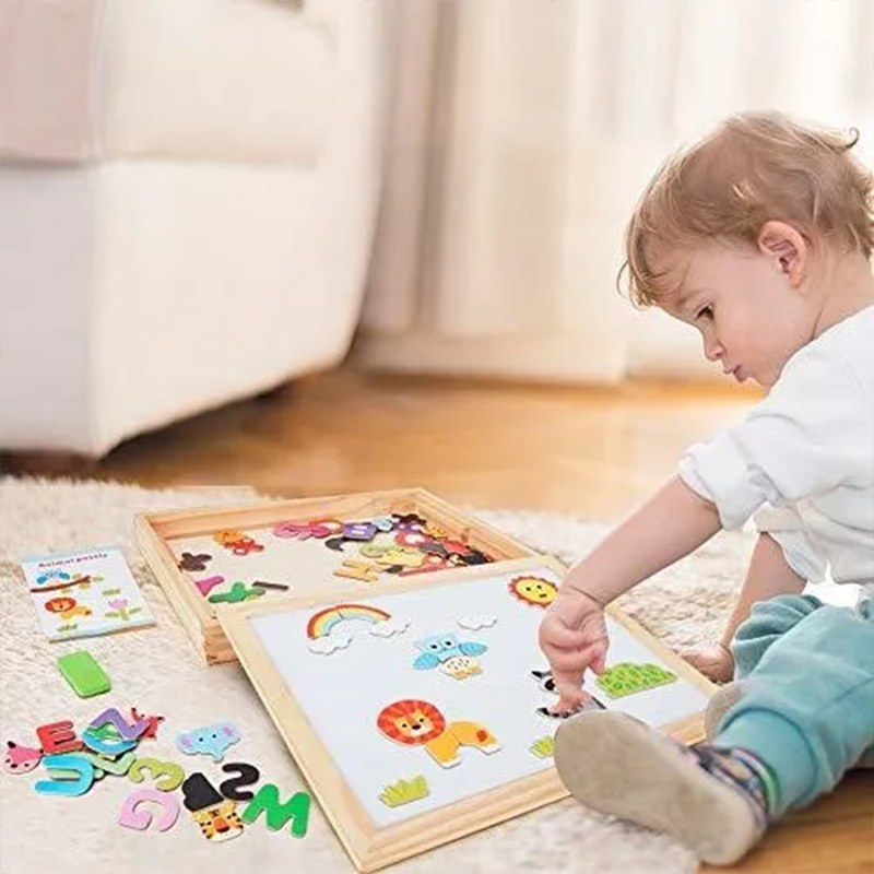 Children's Wooden Magnetic Easel Board